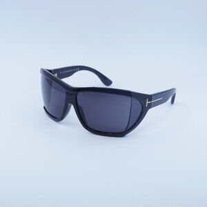 Tom Ford FT0402 01A Sedgewick Sunglasses Black Geometric Frame, Grey Lenses